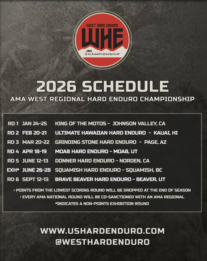 2026 West Hard Enduro Schedule